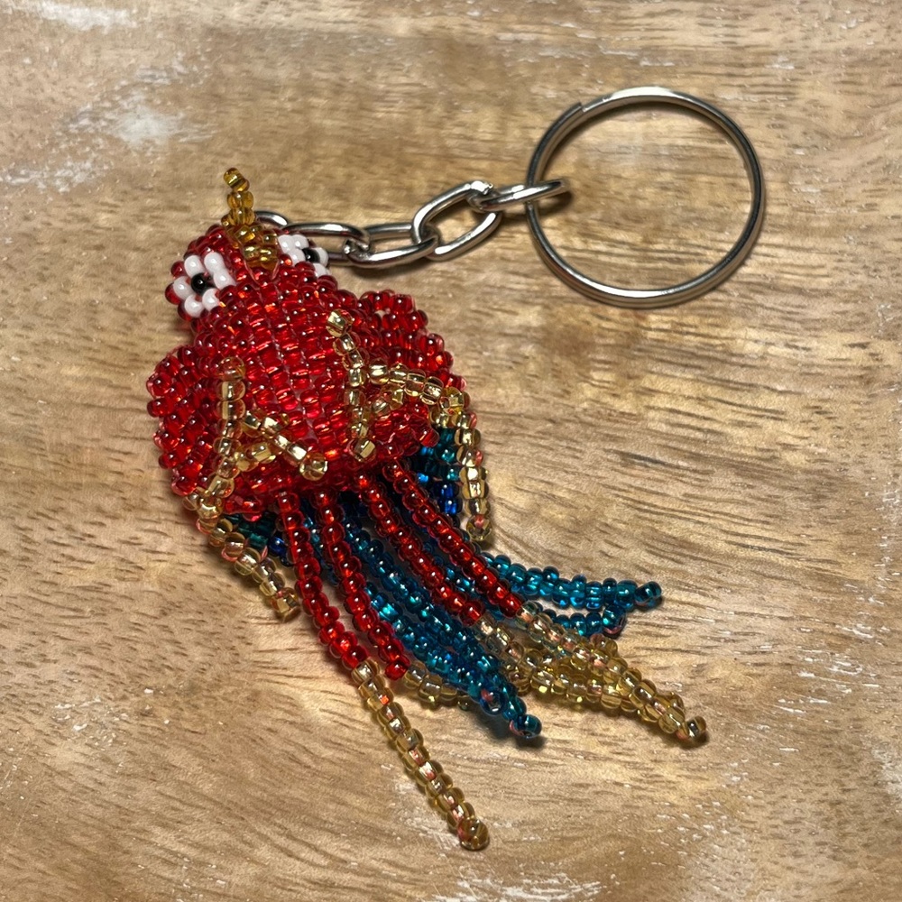 Handmade Beaded Parrot Bird Keychain - Picture 3 of 9